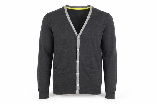 Front view of Burton Men’s Black Cardigan, M, Cotton Blend