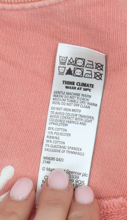 Marks & Spencer Girls Pink Pullover Sweatshirt 13-14Y