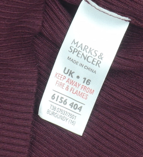 Marks and Spencer Women's Red Cardigan, Size 16, 3/4 Sleeve