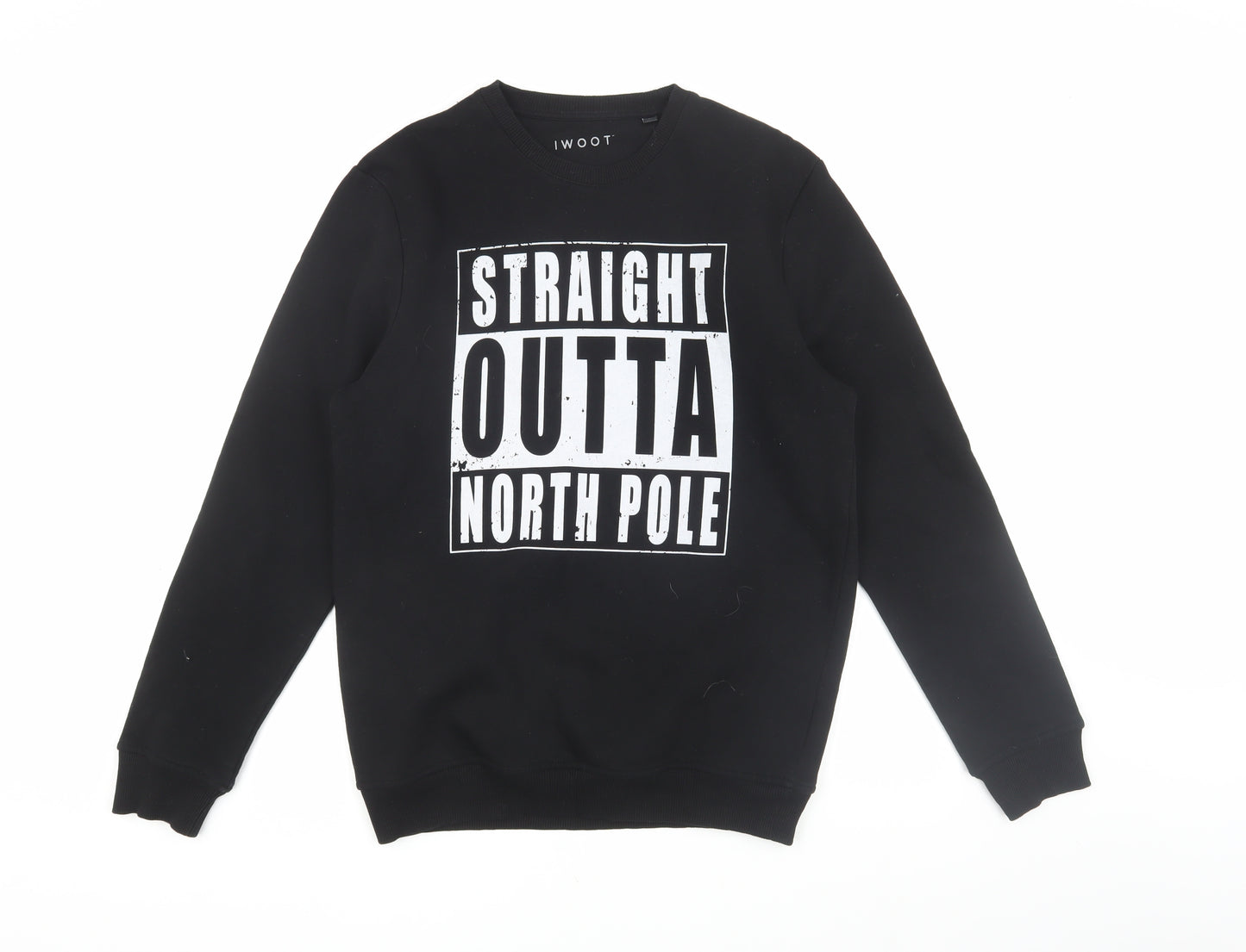 IWOOT Men's Black Christmas Graphic Print Sweatshirt M