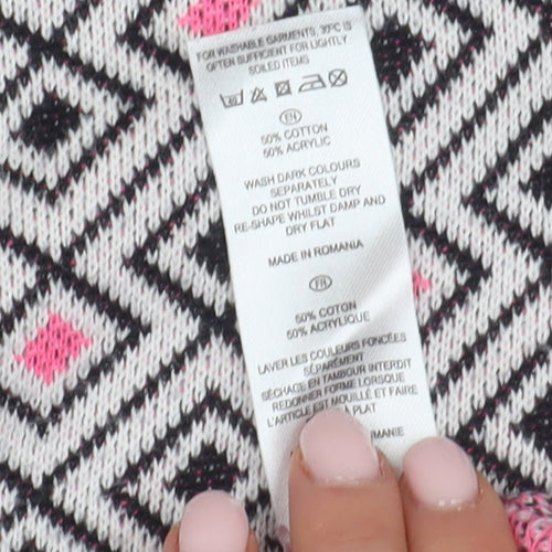 Love Label Women's Pink Geometric Pullover Jumper, Size 10