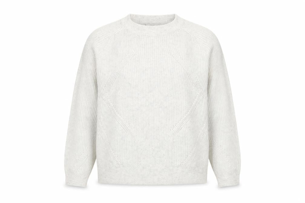 Front view of Marks & Spencer Women's Ivory Cable Knit Jumper L