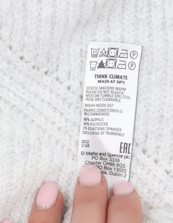 Marks and Spencer Women's Ivory Cable Knit Jumper L