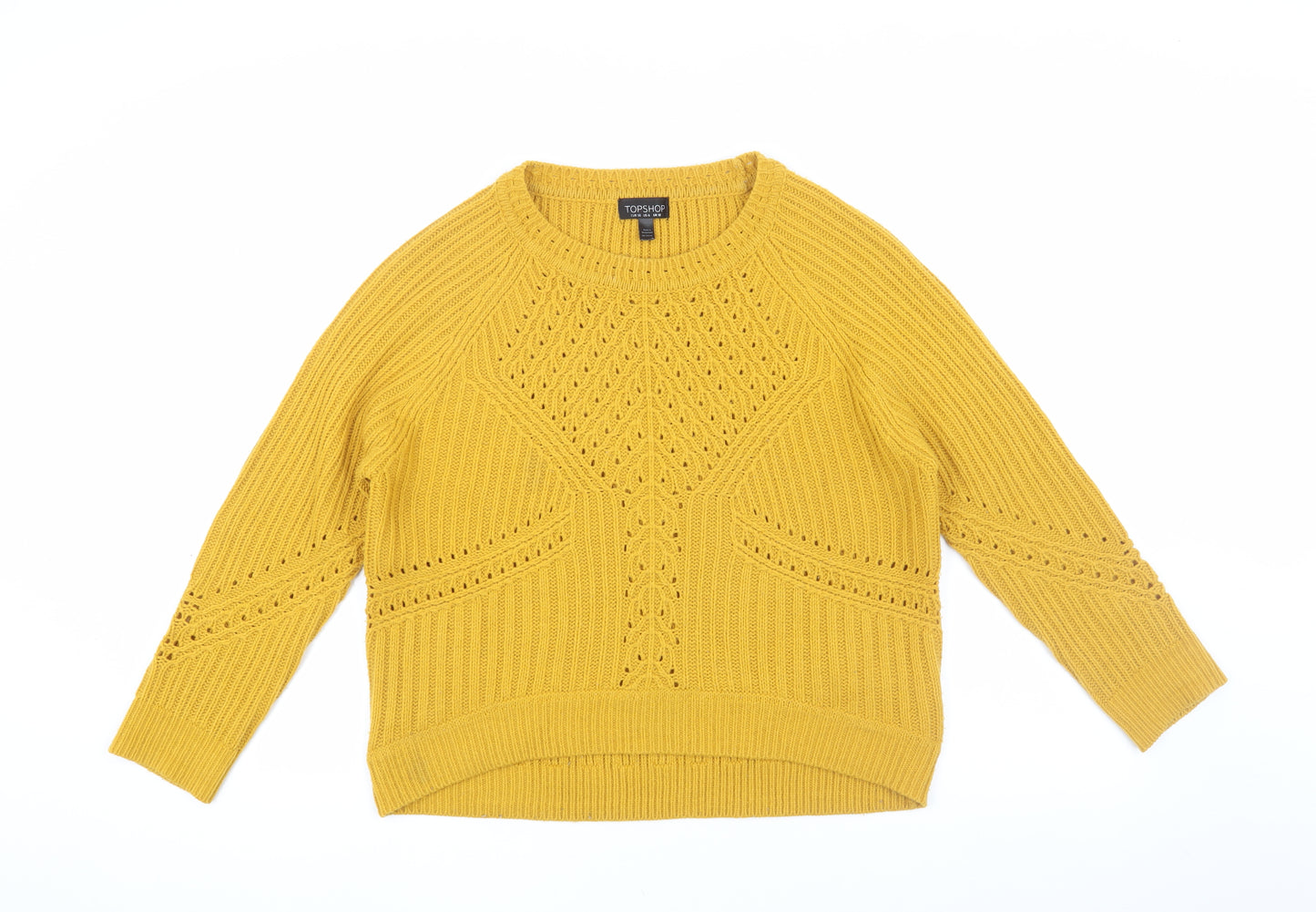 Topshop Women's Yellow Knit Pullover Jumper, Size 10