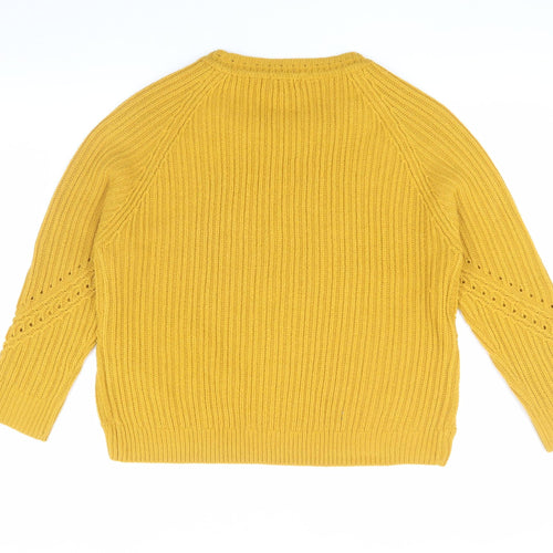 Topshop Women's Yellow Knit Pullover Jumper, Size 10