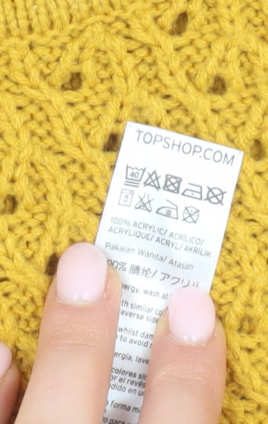 Topshop Women's Yellow Knit Pullover Jumper, Size 10