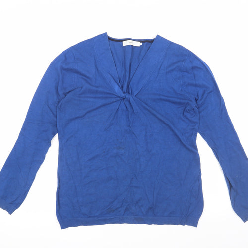 John Lewis Women's Blue V-Neck Pullover Jumper Size 12