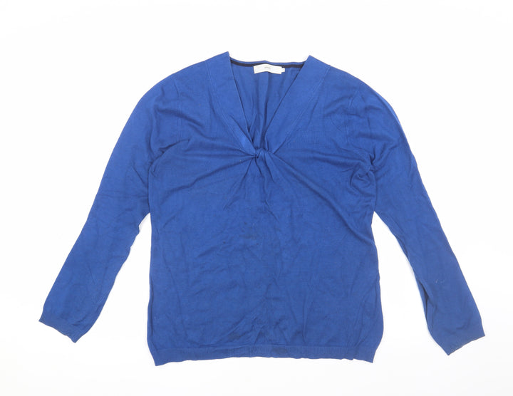 John Lewis Women's Blue V-Neck Pullover Jumper Size 12