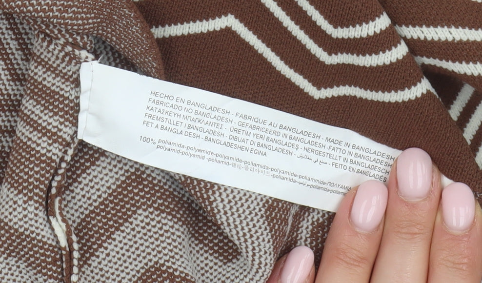 Stradivarius Women's Brown Cropped Blouse, Size 8