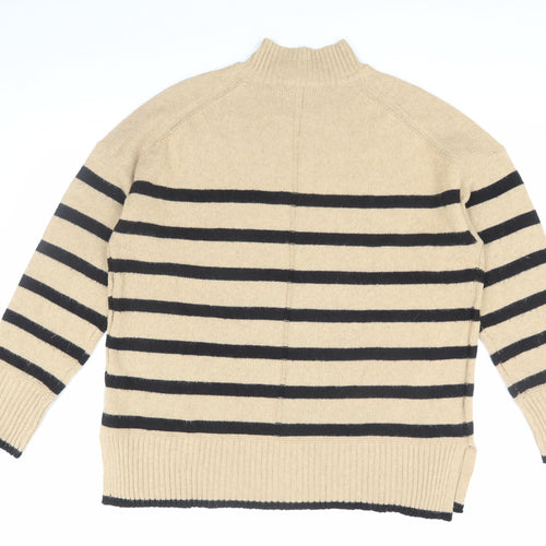 Nobody's Child Women's Beige Striped Pullover Jumper Medium