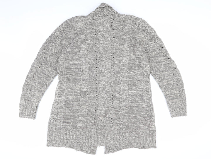 New Look Women’s Grey Cable-Knit Cardigan - Size 10