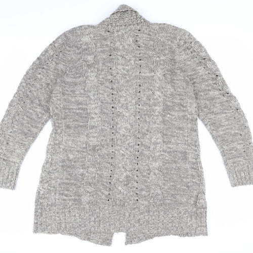 New Look Women’s Grey Cable-Knit Cardigan - Size 10