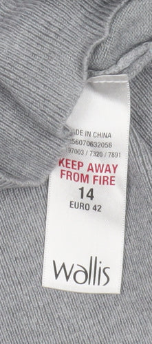 Wallis Women's Grey Roll Neck Pullover Jumper Size 14