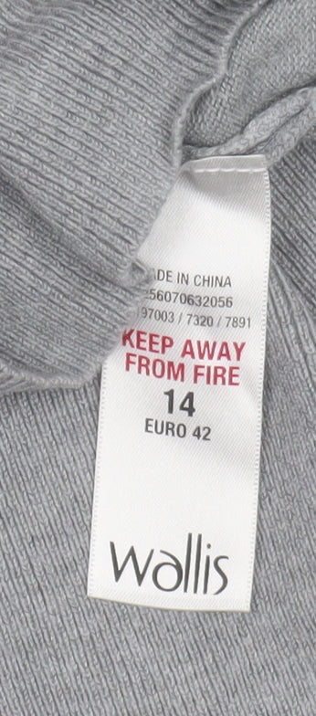 Wallis Women's Grey Roll Neck Pullover Jumper Size 14