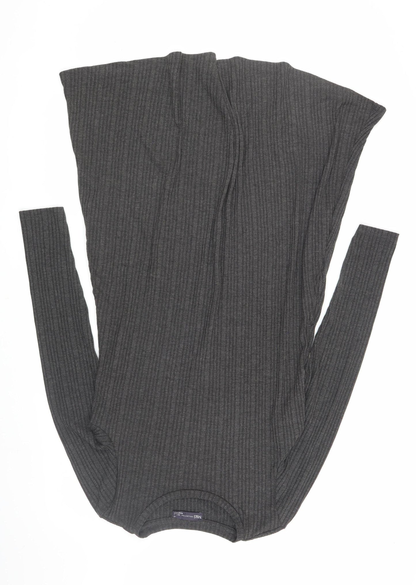 Marks and Spencer Grey Shift Dress, Size 12, Long Sleeve