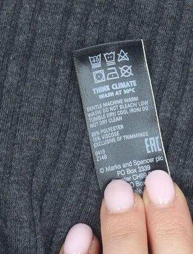 Marks and Spencer Grey Shift Dress, Size 12, Long Sleeve