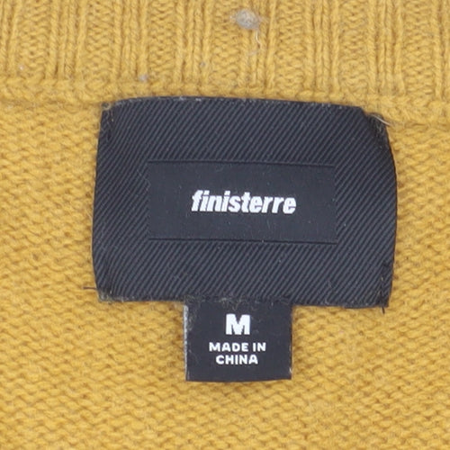 Finisterre Men's Yellow Striped Wool Pullover Jumper M