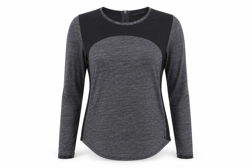 Berenice Women's Grey Long Sleeve Crew Neck T-Shirt