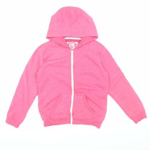 LOVE Girls Pink Full Zip Hoodie 11-12 Years Casual Wear
