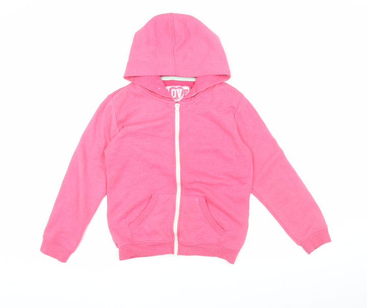 LOVE Girls Pink Full Zip Hoodie 11-12 Years Casual Wear