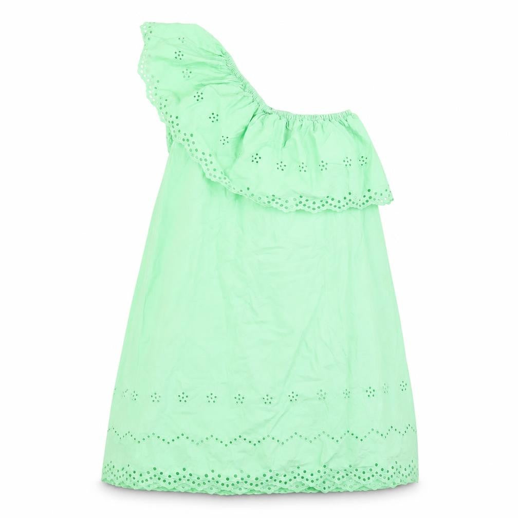 Front view of River Island Women's Green One Shoulder Dress, size 10