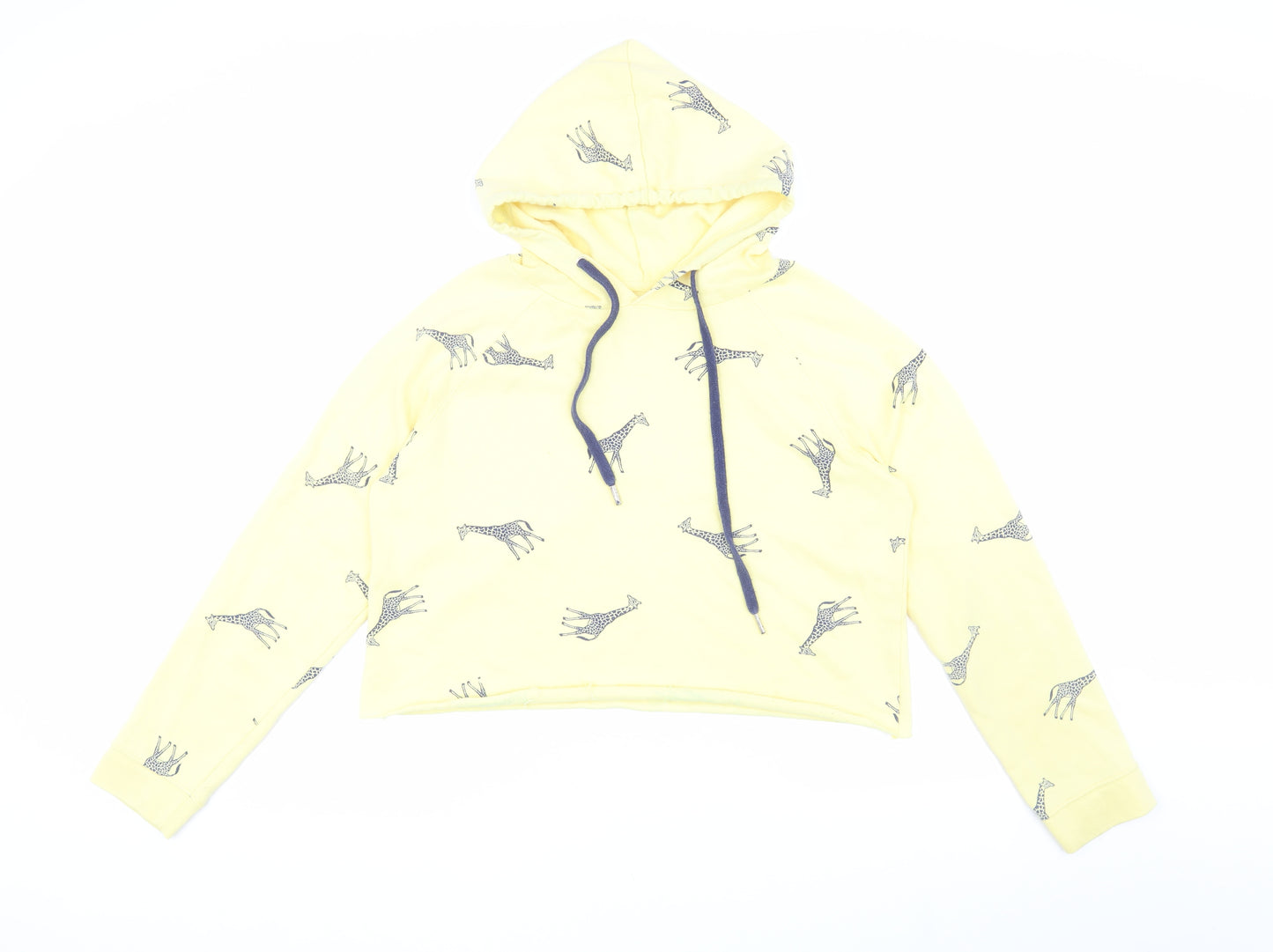 Messy Bun Just Chillin' Yellow Hooded Animal Print Hoodie M
