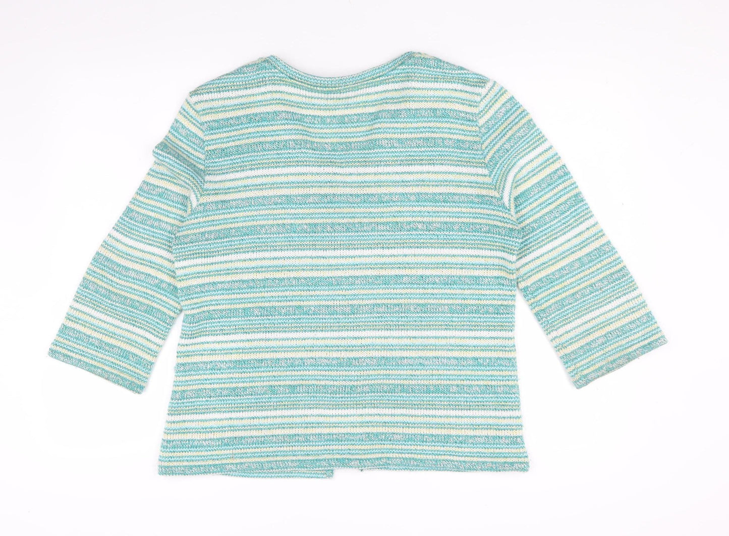 Per Una Women's Green Striped Cardigan Large