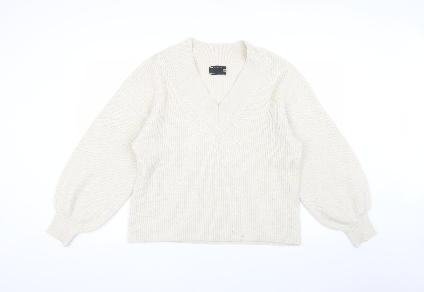 ASOS DESIGN Women’s Ivory V-Neck Pullover Jumper Size 8