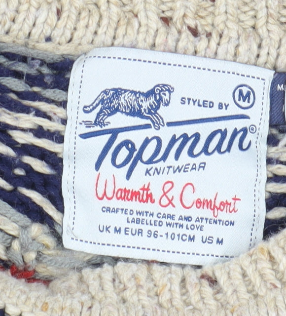 Topman Men's Multicoloured M Fair Isle Jumper