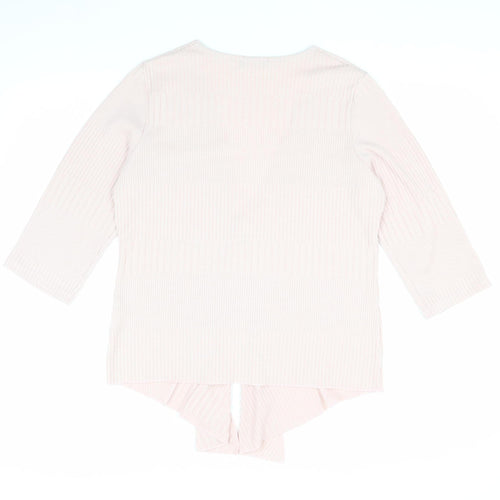 M&S Women's Pink Cardigan Size 18 V-Neck Knit