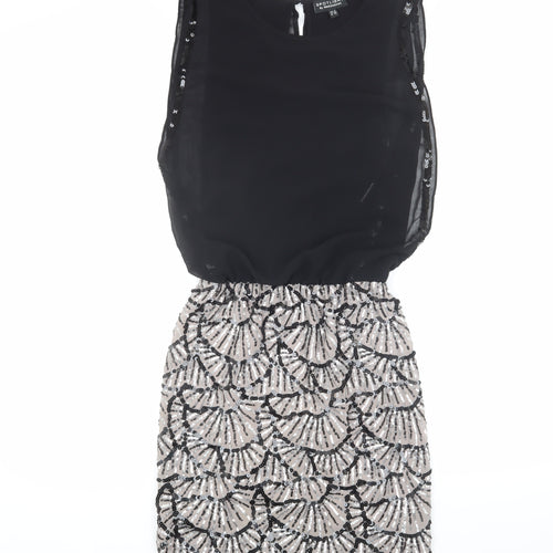 Spotlight by Warehouse Black Sequin Women's Dress Size 6
