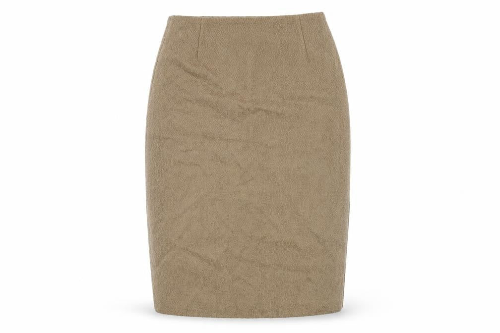Annette Görtz Women's Beige Wool Pencil Skirt, Size 10