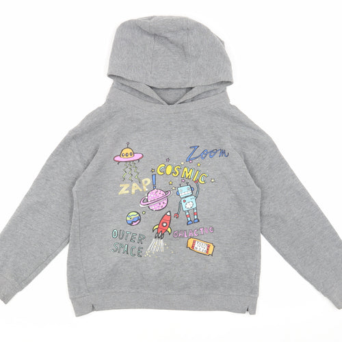 Next Boys Grey Pullover Hoodie, 10 Years, Space Theme