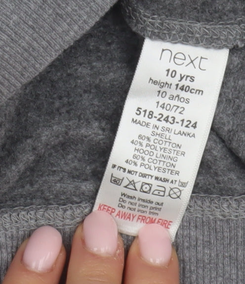 Next Boys Grey Pullover Hoodie, 10 Years, Space Theme