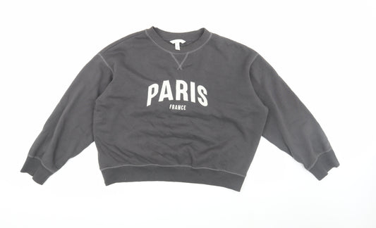 H&M Women's Black M Paris Sweatshirt