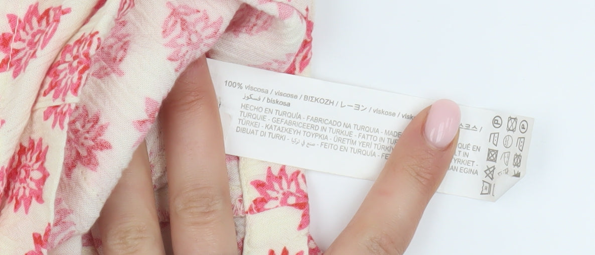 Zara Women's Multicoloured Floral Cropped Blouse - S