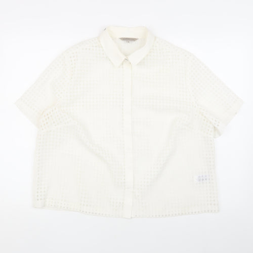 Marks and Spencer Women's Ivory Collared Button-Up Shirt