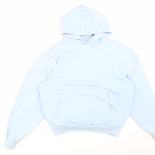 boohooMAN Men's Blue Pullover Hoodie, M, Regular Fit