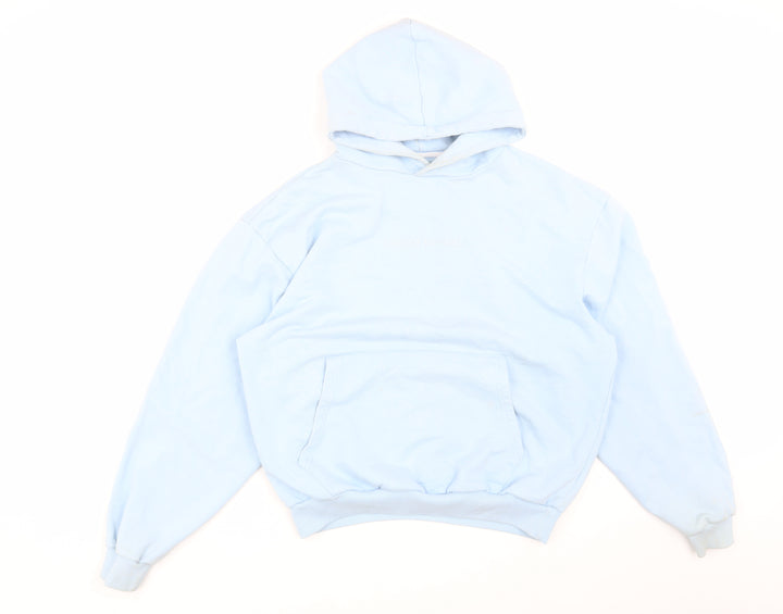 boohooMAN Men's Blue Pullover Hoodie, M, Regular Fit