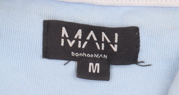 boohooMAN Men's Blue Pullover Hoodie, M, Regular Fit