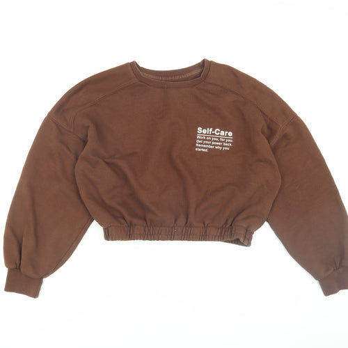 Lefties Women's Brown Pullover Sweatshirt Medium