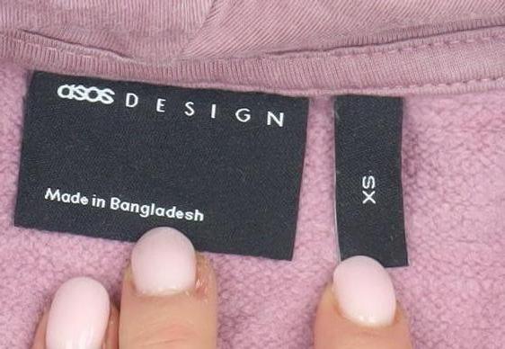 ASOS DESIGN Unisex Pink XS Pullover Hoodie