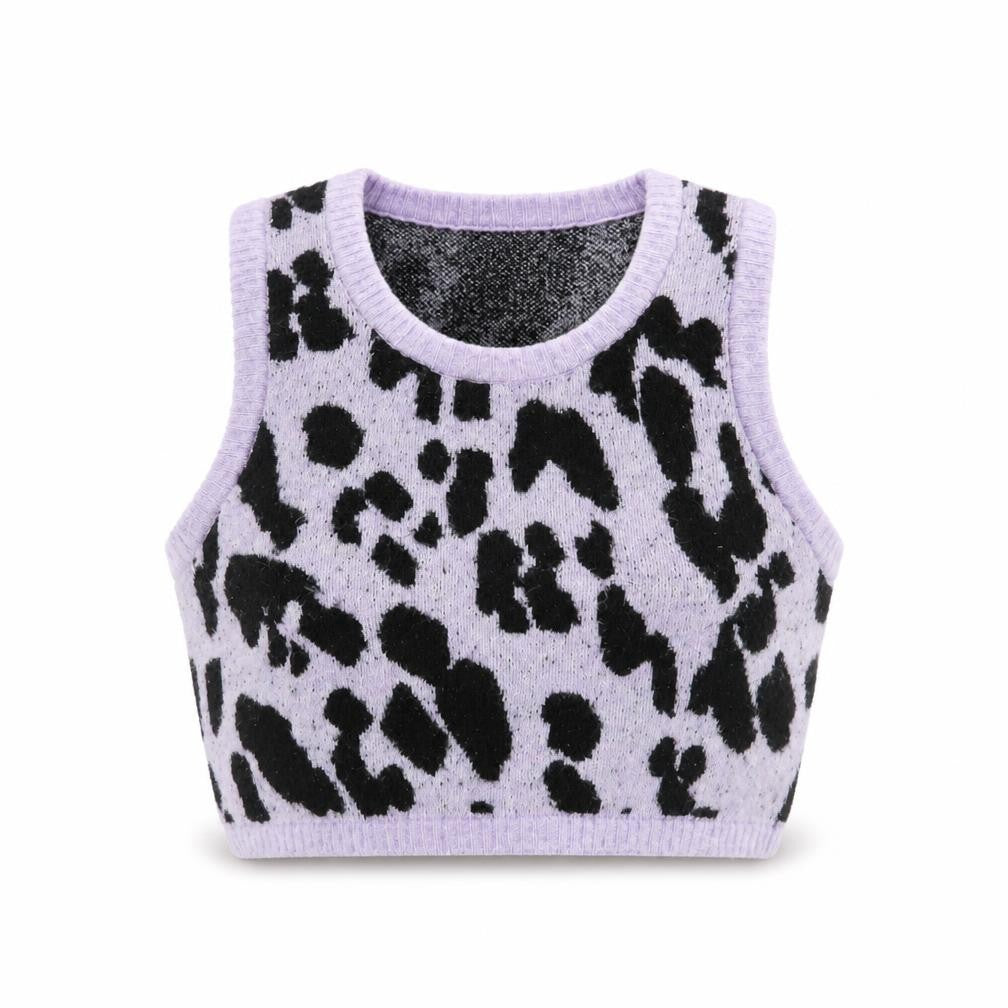 Front view of Monki Women's Multicoloured XL Animal Print Vest