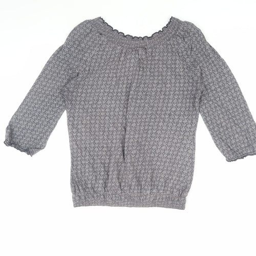H&M Women's Grey 3/4 Sleeve Top Size 12