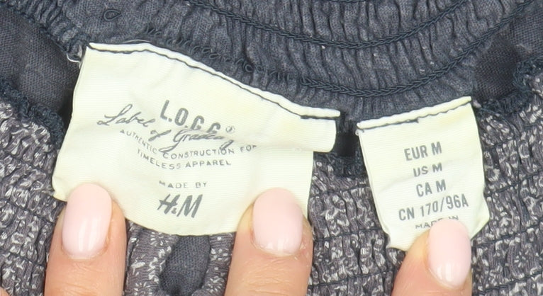 H&M Women's Grey 3/4 Sleeve Top Size 12