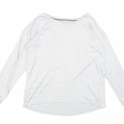 Next Women's Grey Long Sleeve Basic T-Shirt, Size 14