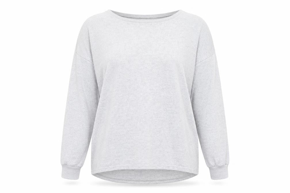 Front view of Next Women's Grey Long Sleeve Basic T-Shirt, size 14