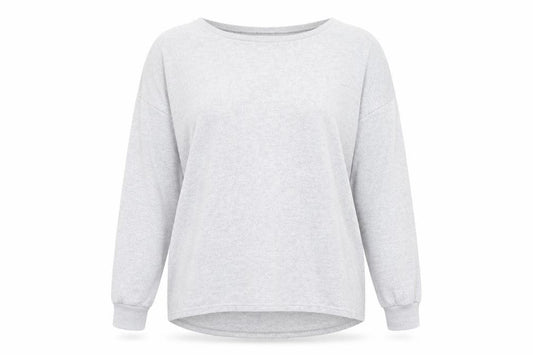 Front view of Next Women's Grey Long Sleeve Basic T-Shirt, size 14