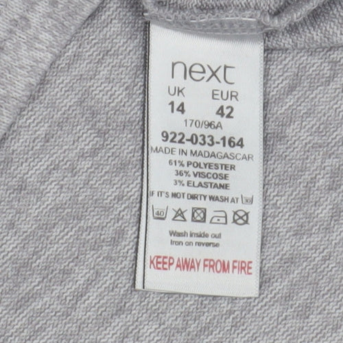 Next Women's Grey Long Sleeve Basic T-Shirt, Size 14