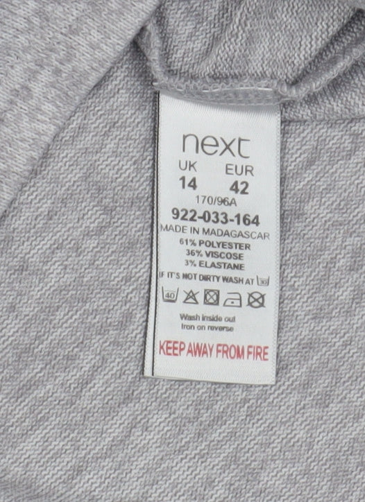 Next Women's Grey Long Sleeve Basic T-Shirt, Size 14
